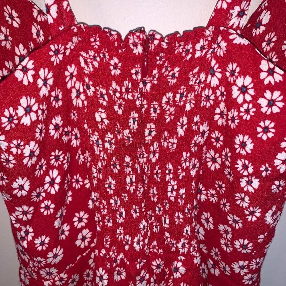 Reformation Baldwin Dress Red Daisy Print Mini Dress 4 - Picture 13 of 14